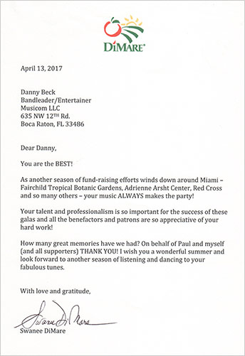 Danny Beck Client Letter